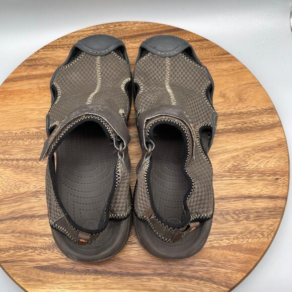 Crocs Swiftwater Sandals Mens Size 13 Brown Mesh Deck Fisherman Water Sports main image 2